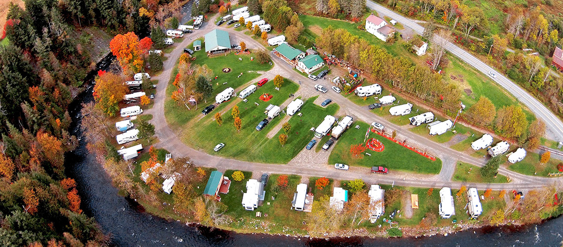Aerial view of Moose River Campground